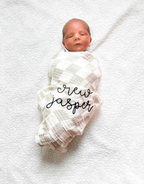 Baby Swaddle - Custom Baby Name Announcement Pregnancy - image 1