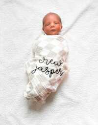 Baby Swaddle - Custom Baby Name Announcement Pregnancy