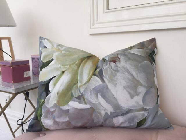 Decorative Pillow Cover in Peonia Grande Zinc, Designers Guild - image 1