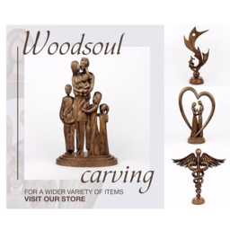 Hand Carved Wooden Psi Sign Sculpture Psychologist Gift - thumbnail 4