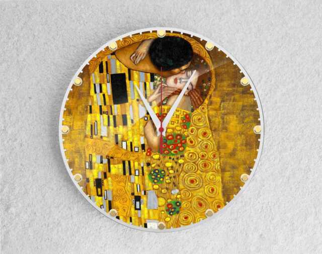 Gustav Klimt The Kiss Unique Gift, Silent Clock, Wall Colorful 12-Inch Modern Large Clock Gift For Her - image 1