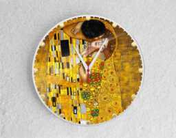 Gustav Klimt The Kiss Unique Gift, Silent Clock, Wall Colorful 12-Inch Modern Large Clock Gift For Her - thumbnail 1