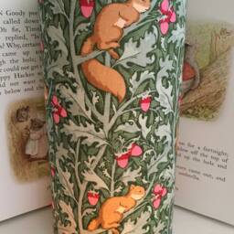 New Squirrel Dream in Sage - Handmade Tall Night Light - thumbnail 2