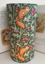 New Squirrel Dream in Sage - Handmade Tall Night Light - thumbnail 1