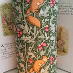 New Squirrel Dream in Sage - Handmade Tall Night Light - thumbnail 3