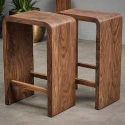 Wooden Stool/Bar Side Table Plant Stand Handcrafted Round Seating Made To Order Gift Idea - thumbnail 3