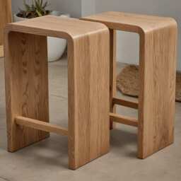Wooden Stool/Bar Side Table Plant Stand Handcrafted Round Seating Made To Order Gift Idea - thumbnail 1
