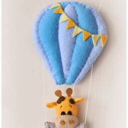 Felt Name Banner, Hot Air Balloon Nursery Decor, Personalized Baby Gift - thumbnail 3