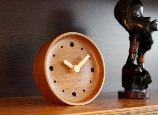 Handmade Walnut Wood Desk Clock Minimalist Table Clock - image 1