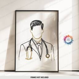 Man Doctor Definition Prints - Set Of 3 - Doctors Office Decor Medical Student Boho Line Artwork Graduation Gifts Wall Art Poster - thumbnail 3