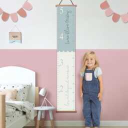 Personalised Loved Beyond Measure Scallop Canvas Height Chart - Kid's Growth Chart - Nursery Wall Hanging - Newborn Gift - First Birthday Gift - thumbnail 1