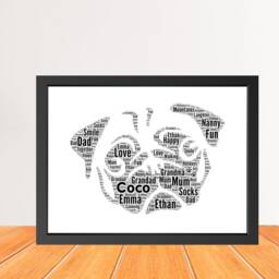 Personalized Pug Dog Word Art Print, Dog Cloud Picture Print, Gift For Lovers, Friend Birthday Card Gift Digital - thumbnail 2