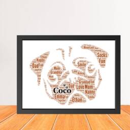 Personalized Pug Dog Word Art Print, Dog Cloud Picture Print, Gift For Lovers, Friend Birthday Card Gift Digital - thumbnail 3