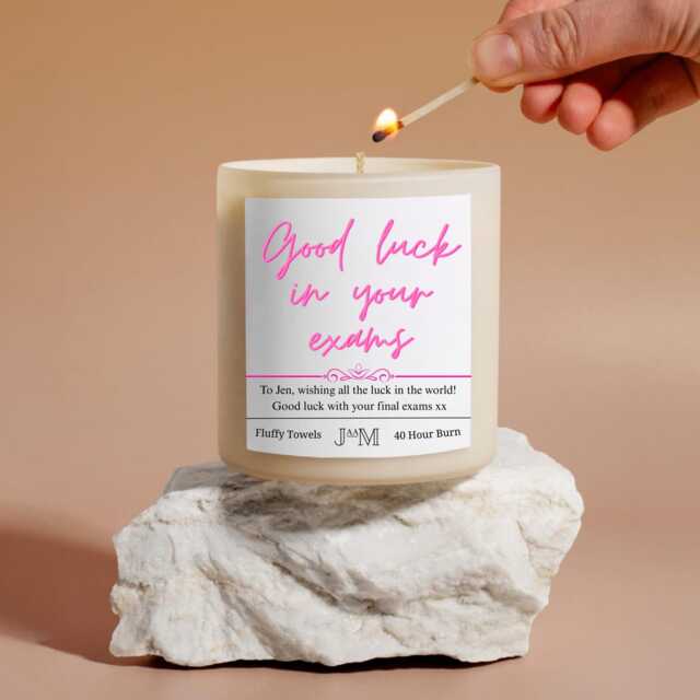 Personalised Good Luck Exams Gift. Good Student Candle Personalised. Custom Gift - image 1