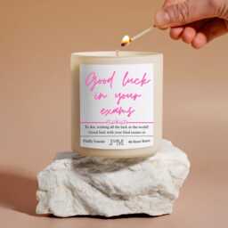 Personalised Good Luck Exams Gift. Good Student Candle Personalised. Custom Gift - thumbnail 1