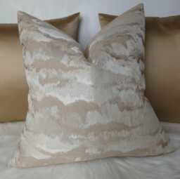 Decorative Nimbus Luxury Champagne Ivory Textured Scatter Cushion Cover New Home Sofa & Bed Pillowcases Elegant Beige/Gold