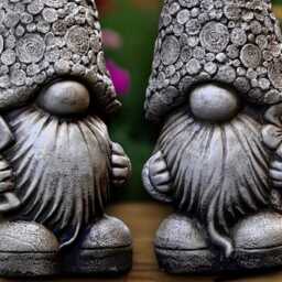 Nordic Gnome Couple Statue Scandinavian Garden Gnomes Concrete Fairy Figures Handmade Nordic Decor Cozy Yard Ornament Love Sculpture - thumbnail 3