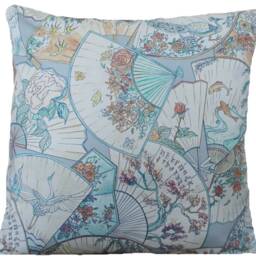 Matthew Williamson Fanfare Cushion Cover Light Blue Cotton Print - thumbnail 2