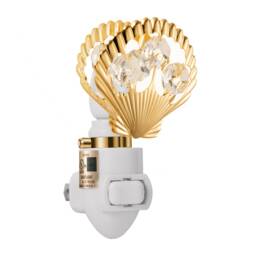 24K Gold Plated Sea Shell Handcrafted Luxury Night Light Decorated Swarovski Crystals Bedroom Bathroom Kids Room Kitchen Gift Premium Decor