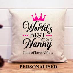 Personalised Worlds Best Mum Mummy Mom Mommy Cushion, Linen, Family, Custom, Gift, 40 X cm Luxury Cushion Free Delivery Nan Nanny - thumbnail 3