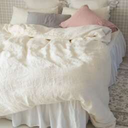 Eggshell Linen Duvet Cover Shabby Chic Organic Bedding
