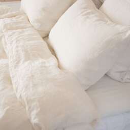 Eggshell Linen Duvet Cover Shabby Chic Organic Bedding - thumbnail 3