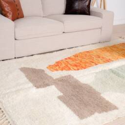 Authentic Beni Ourain Rug, Blue Moroccan Rug 5x8 Ft - thumbnail 3