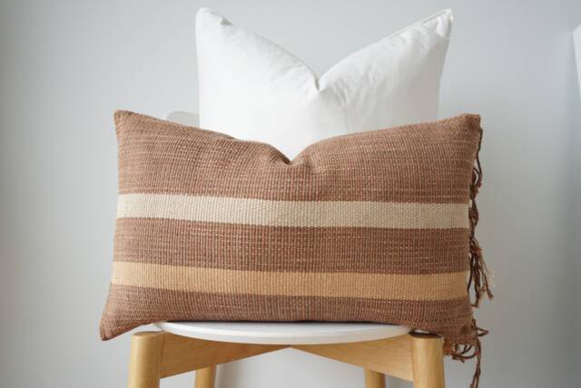 Brown Tribal Hemp Hand Woven Natural Dye Color Pillow Cover - image 1