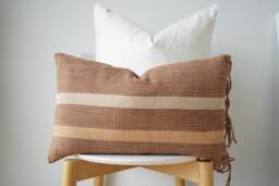 Brown Tribal Hemp Hand Woven Natural Dye Color Pillow Cover - thumbnail 1