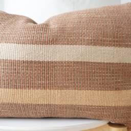 Brown Tribal Hemp Hand Woven Natural Dye Color Pillow Cover - thumbnail 2