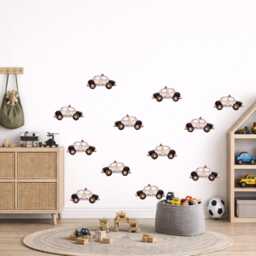 Watercolor Police Car Wall Decals - Kids Nursery Decor - thumbnail 2