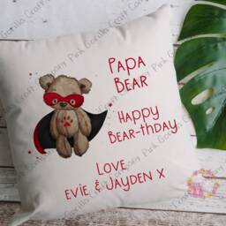 Teddy Cushion, Pillow, Fathers Day Gift, Superhero Cushion, Superhero, Bear - thumbnail 4