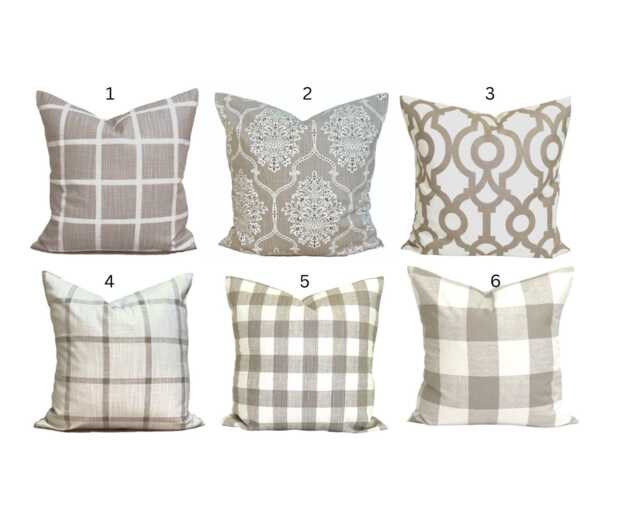 Tan Pillow Cover Sale. Throw Covers For 20x20 Pillow, 18x18 16x16 All Sizes - image 1