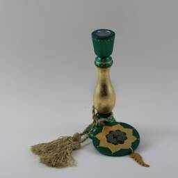 Candleholder With Archangel Raphael, Green Gold Candlestick Holder Angel & Wing Decor, Love Healing Gift, Home Altar Decoration - thumbnail 3