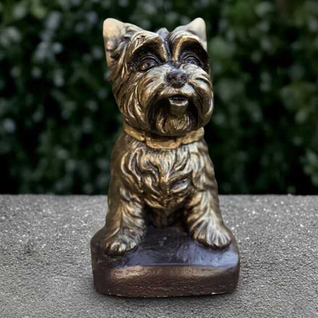 Garden Westie Dog Statue Concrete Yorkie Sculpture Cement Decor Handmade Terrier Ornament Lover Gift Front Door Figure - image 1
