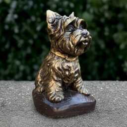 Garden Westie Dog Statue Concrete Yorkie Sculpture Cement Decor Handmade Terrier Ornament Lover Gift Front Door Figure - thumbnail 2