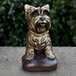 Garden Westie Dog Statue Concrete Yorkie Sculpture Cement Decor Handmade Terrier Ornament Lover Gift Front Door Figure
