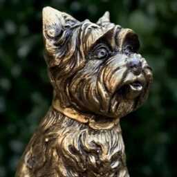 Garden Westie Dog Statue Concrete Yorkie Sculpture Cement Decor Handmade Terrier Ornament Lover Gift Front Door Figure - thumbnail 3