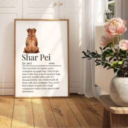 Shar Pei Definition Print, Wall Print For Owner, Dog Owner Gift, Mum - thumbnail 1