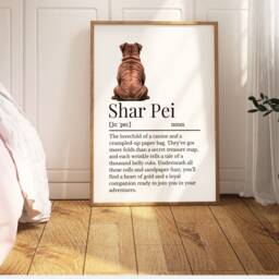 Shar Pei Definition Print, Wall Print For Owner, Dog Owner Gift, Mum - thumbnail 3