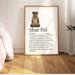 Shar Pei Definition Print, Wall Print For Owner, Dog Owner Gift, Mum - thumbnail 2
