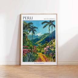 Peru Travel Poster Tropical Botanical Wall Art - thumbnail 2