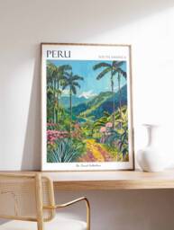 Peru Travel Poster Tropical Botanical Wall Art - thumbnail 1
