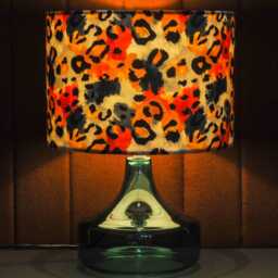 Grey Leopard Print Velvet Lampshade Drum Lamp Shade 25cm 30cm 35cm 40cm 45cm Ceiling , Table Luxury Living, Animal - thumbnail 2