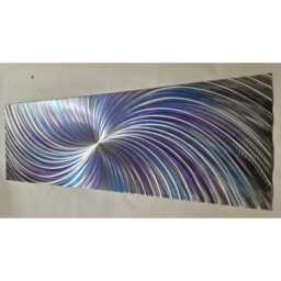 Hyper Nova. Modern Abstract Metal Wall Art, Purple, Blue & Silver. Indoor/Outdoor - thumbnail 1