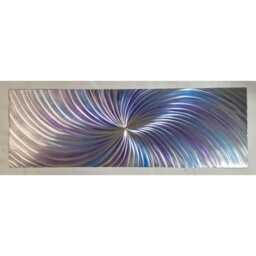 Hyper Nova. Modern Abstract Metal Wall Art, Purple, Blue & Silver. Indoor/Outdoor - thumbnail 2