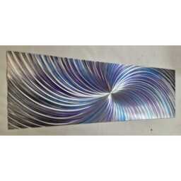 Hyper Nova. Modern Abstract Metal Wall Art, Purple, Blue & Silver. Indoor/Outdoor - thumbnail 3