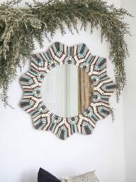 Blue Nursery Decor, Large Macrame Mirror, Baby Boy Gift, Shower Housewarming Wall Art, Personalized Gifts For Kids