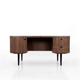 Desk in A Mid-Century Scandinavian Style Made Of Walnut Vaneer Livlo O-B01 - thumbnail 2