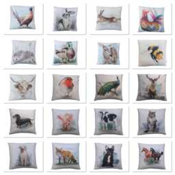 Handmade Gifts Country Animal Lamb Sheep Digital Print Linen Farmhouse Decor Throw Pillow Sham Cushion Cover - thumbnail 2